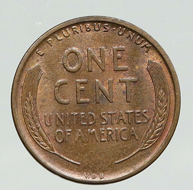 1909 VDB USA United States of America LINCOLN WHEAT EARS Old CENT Coin i91871