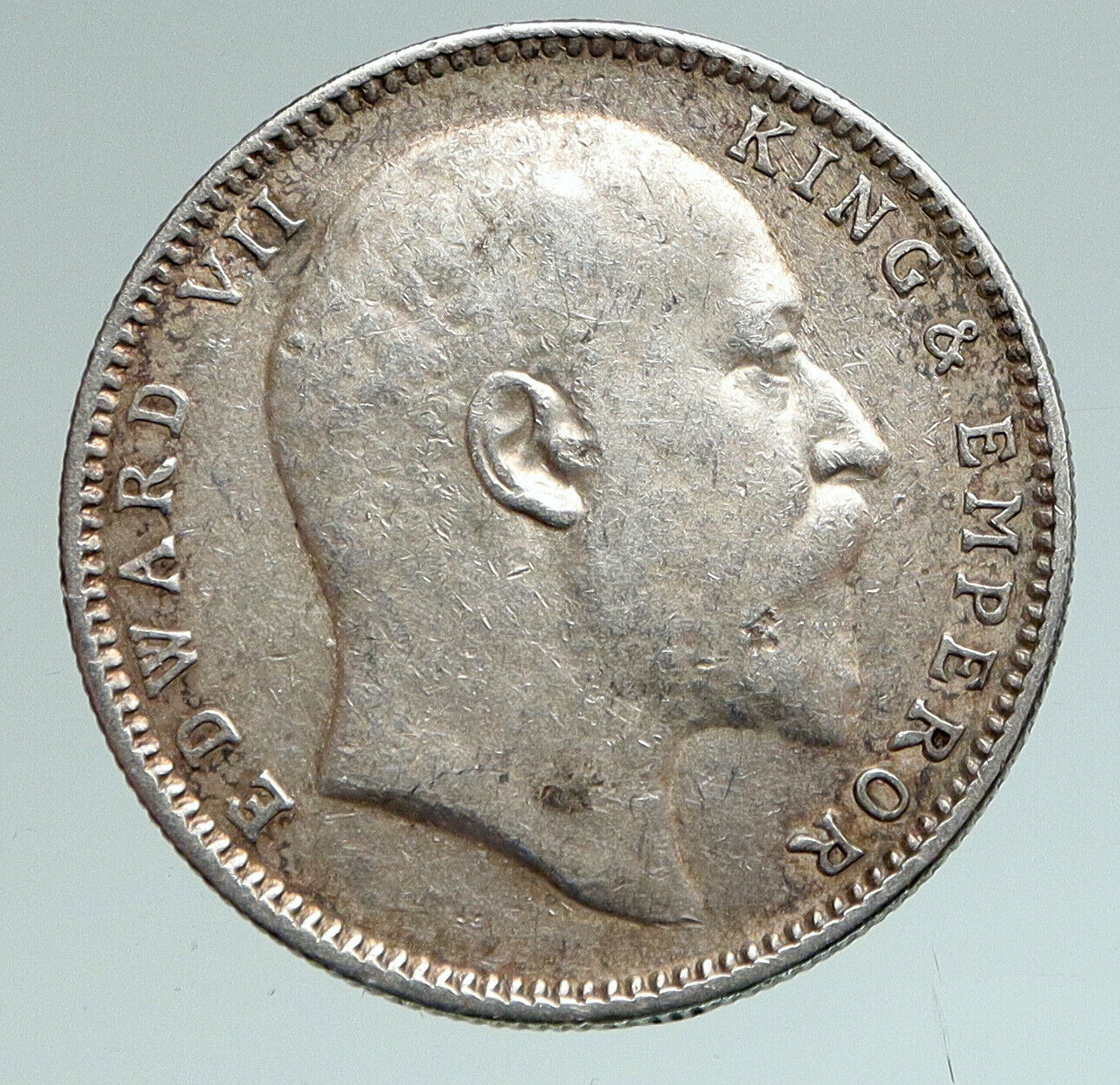 1906 King EDWARD VII of United Kingdom EMPEROR British INDIA Silver Coin i90956