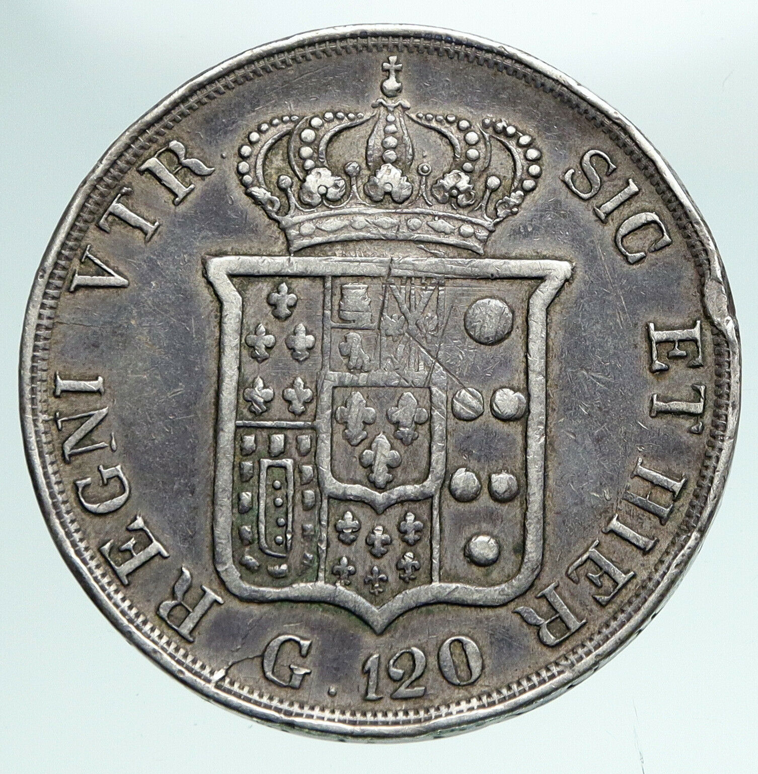 1834 ITALY Italian States NAPLES SIC Ferdinand II Kingdom Silver Coin NGC i90967