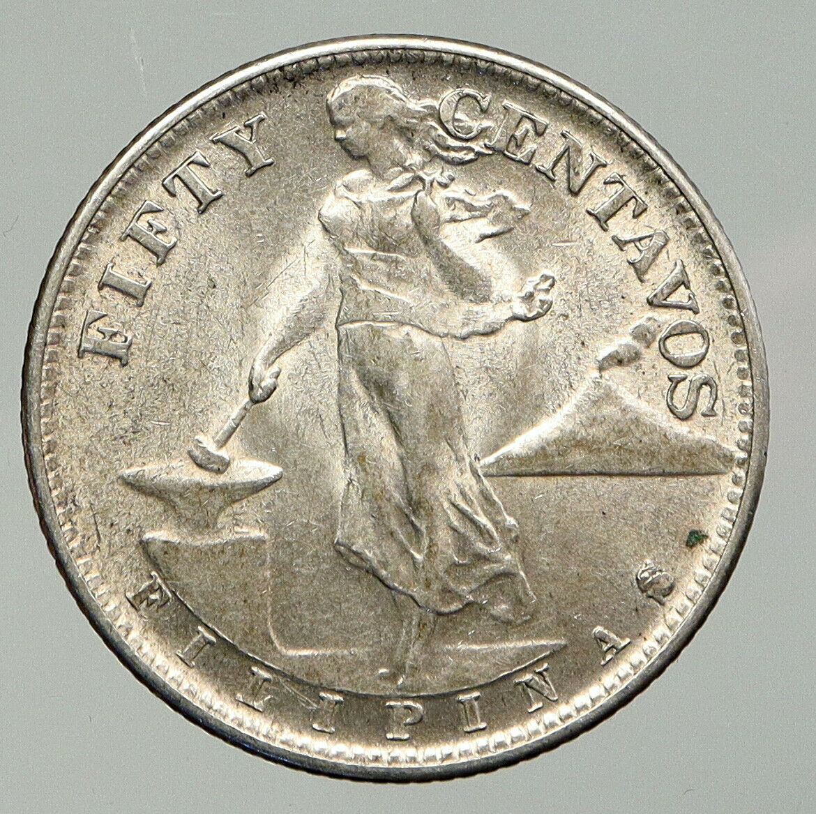 1944 S PHILIPPINES Under US Administration Eagle Silver 50 Centavos Coin i92867