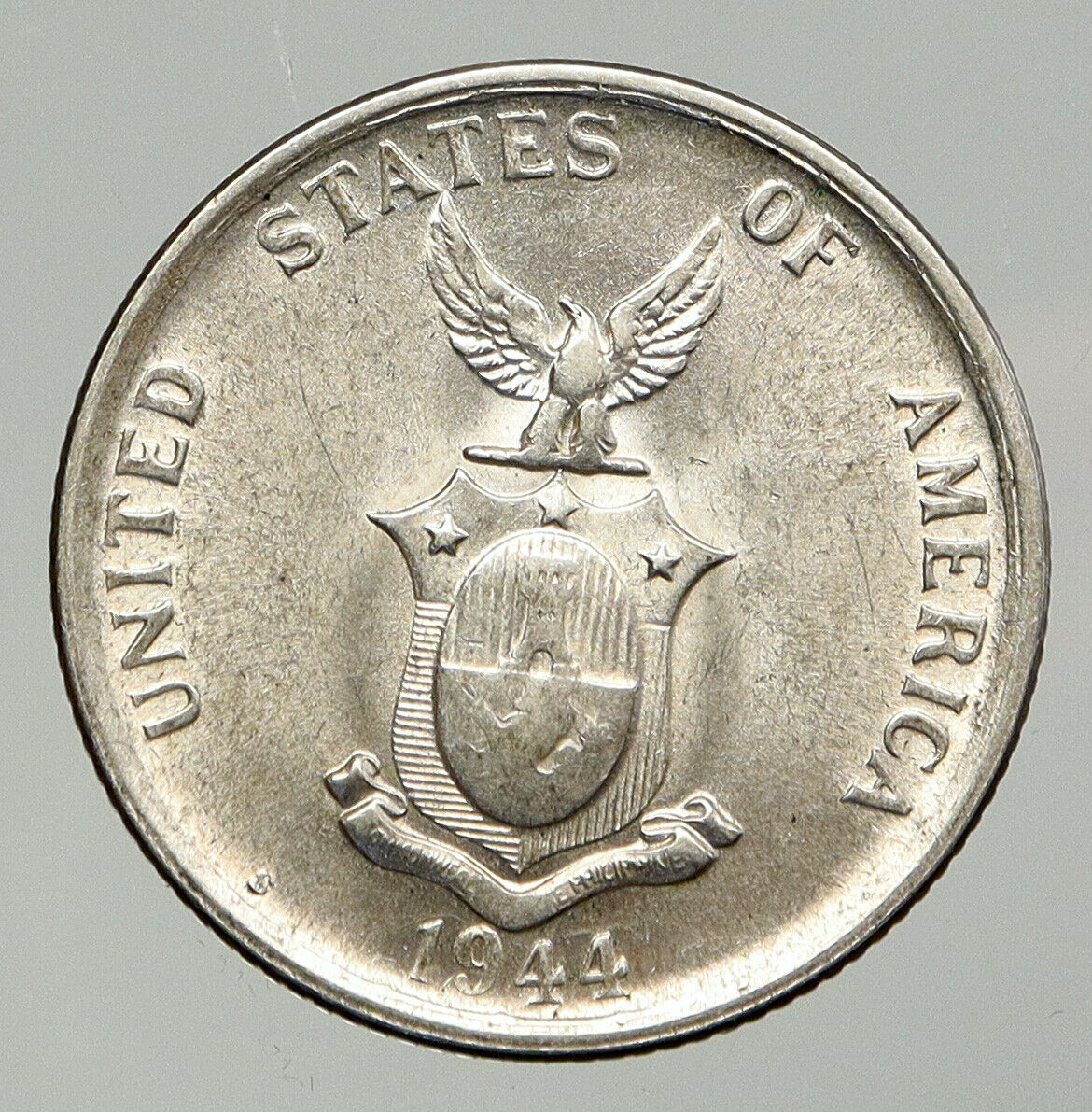 1944 S PHILIPPINES Under US Administration Eagle Silver 50 Centavos Coin i92867