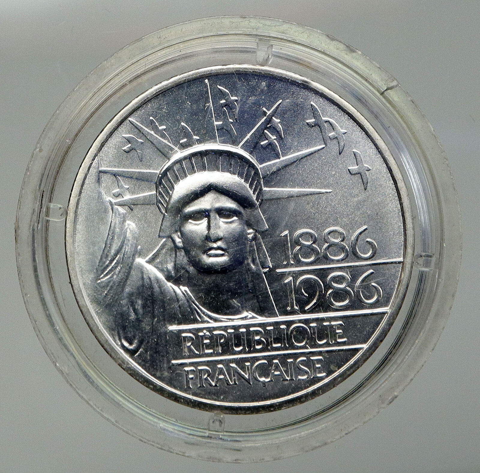 1986 FRANCE Gifts Statue of Liberty to US Huge VINTAGE Silver French Coin i92829