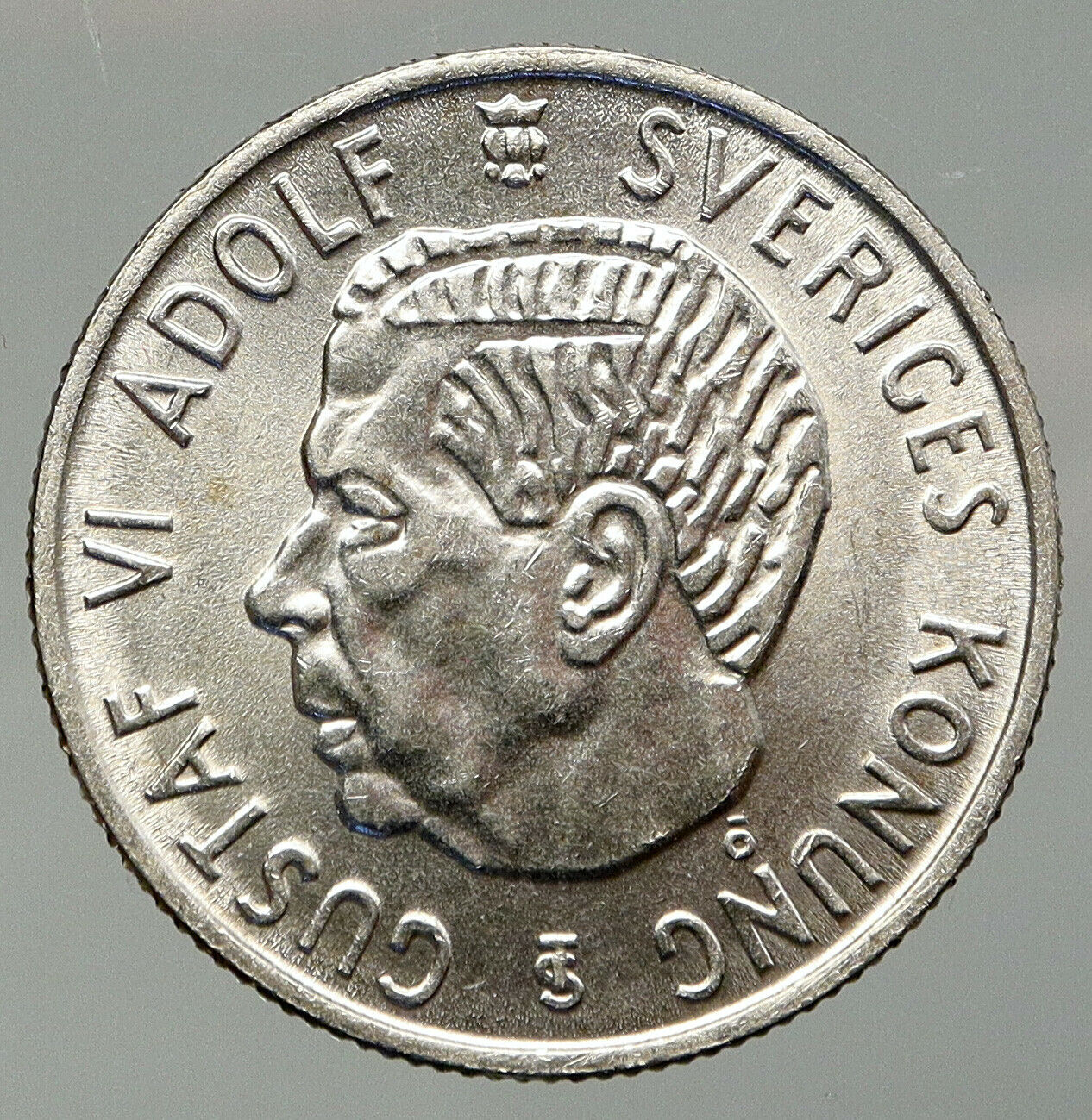 1953 SWEDEN King GUSTAV VI ADOLF 2 Kronor LARGE OLD Silver SWEDISH Coin i92916