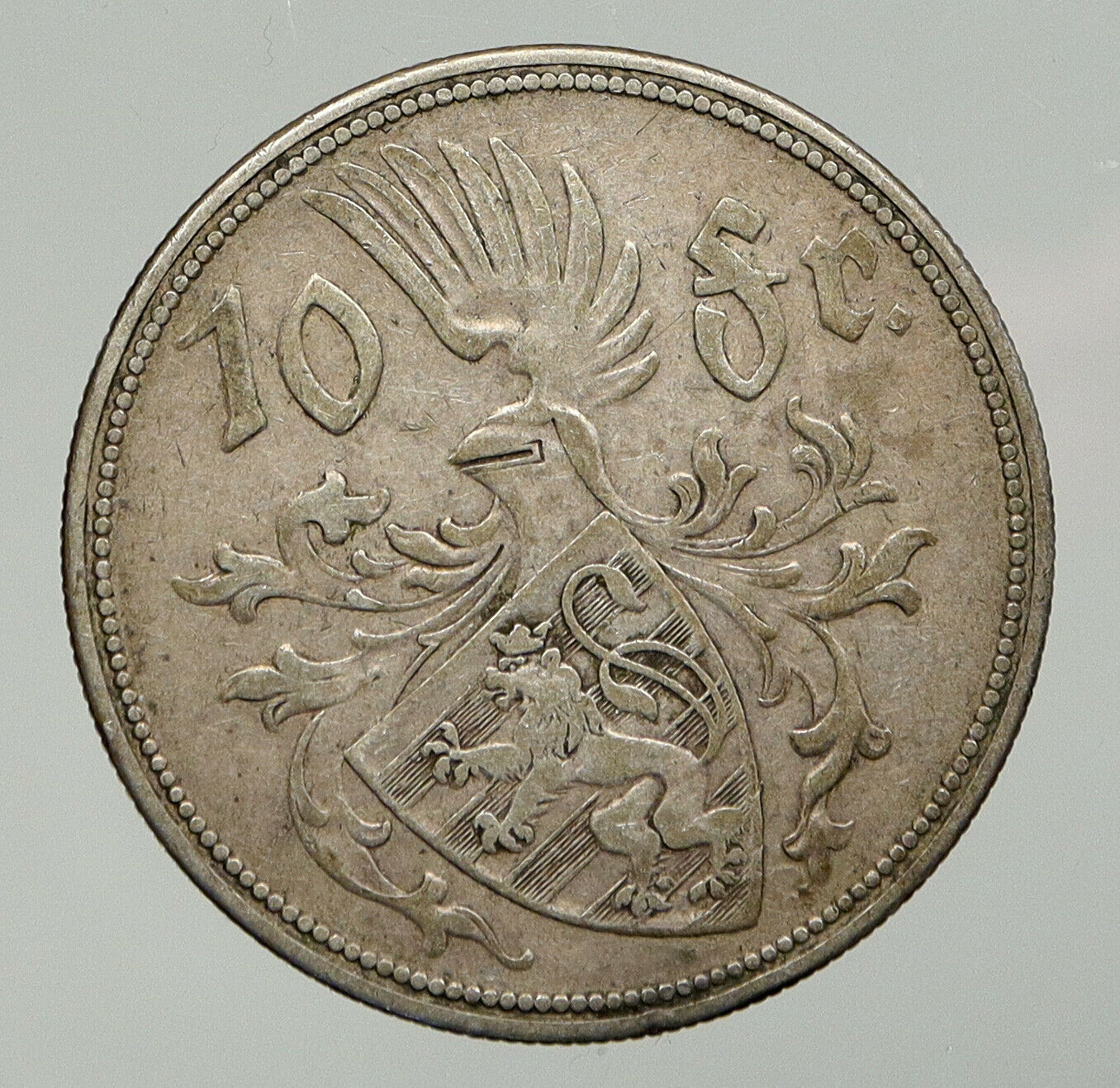 1929 LUXEMBOURG w Grand Dutchess Charlotte Antique Silver 10 Francs Coin i92872