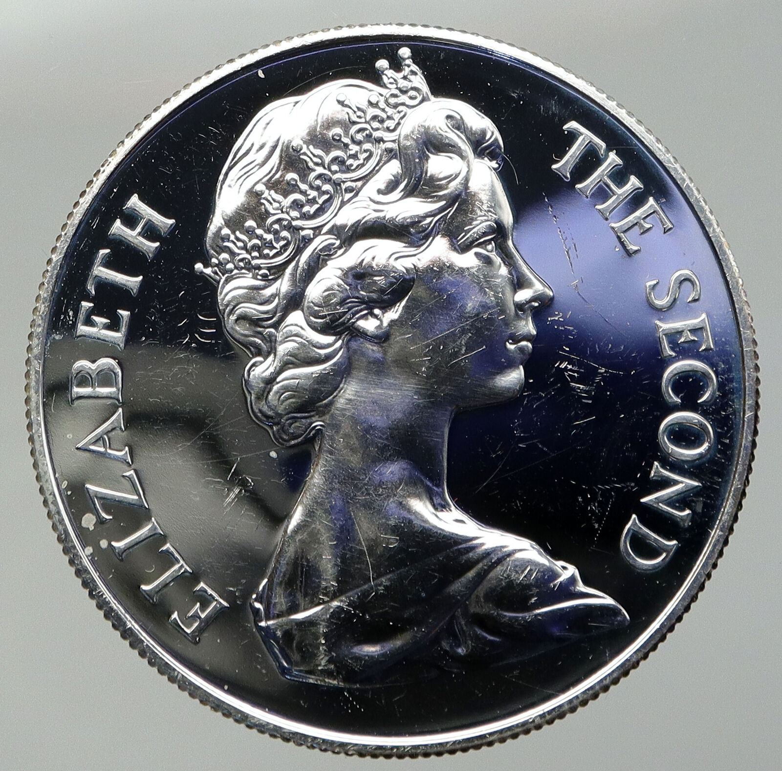 1973 SAINT HELENA United Kingdom QUEEN ELIZABETH II Silver 25 Pence Coin i92826