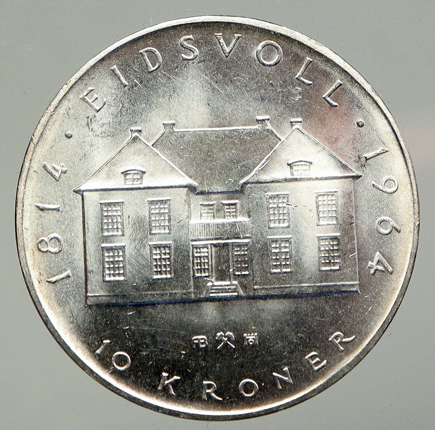 1964 NORWAY Antique Silver 10 Kronor KING Olav V Norwegian Vintage Coin i92881