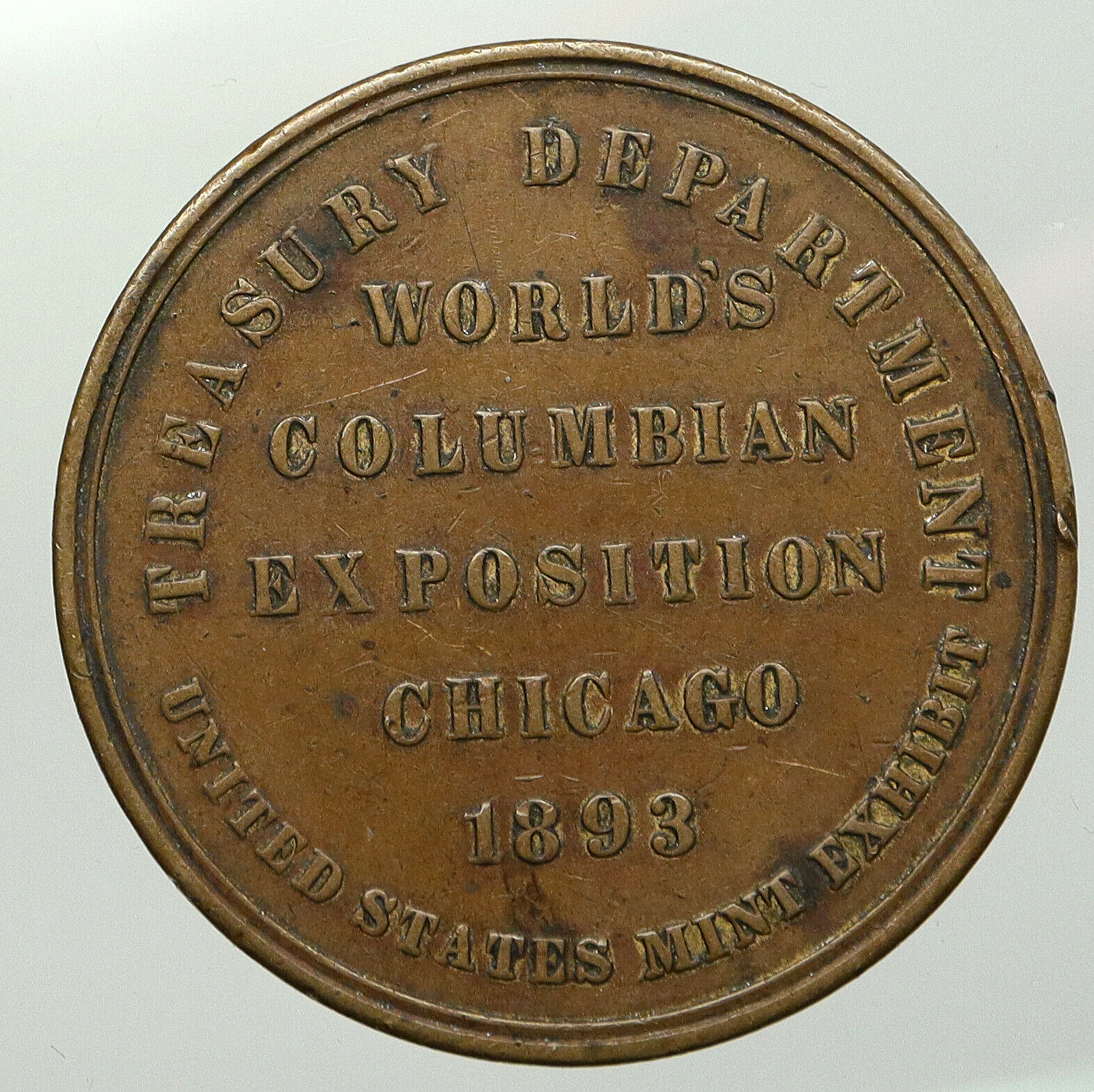 1893 USA Chicago COLUMBIAN EXPOSITION World Fair US Mint Government Medal i92994