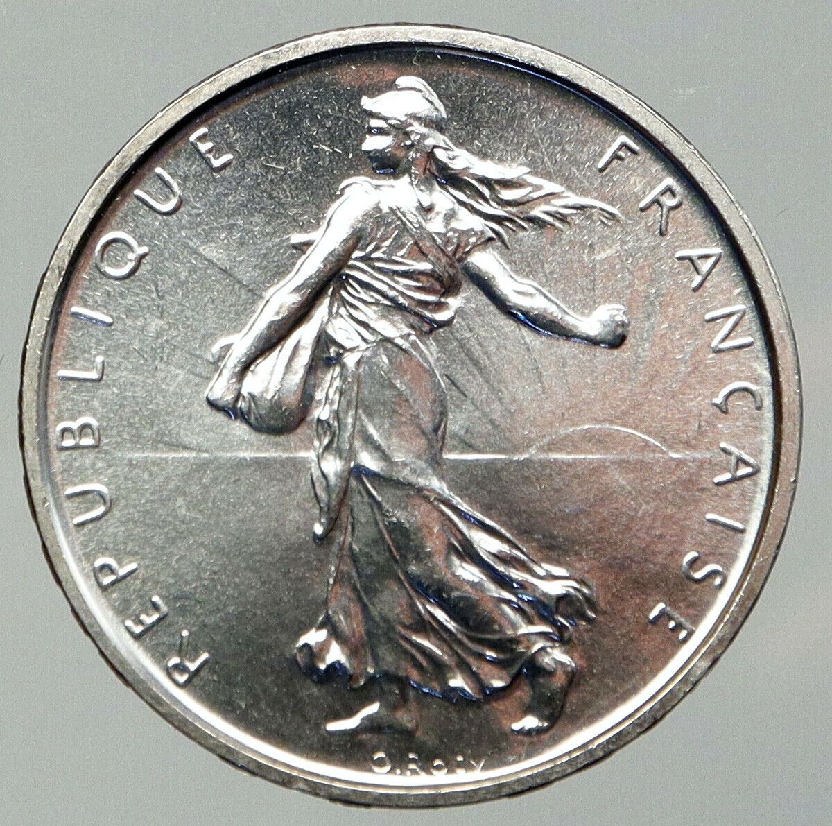 1965 FRANCE French LARGE with La Semeuse SOWER WOMAN Silver 5 Francs Coin i92605