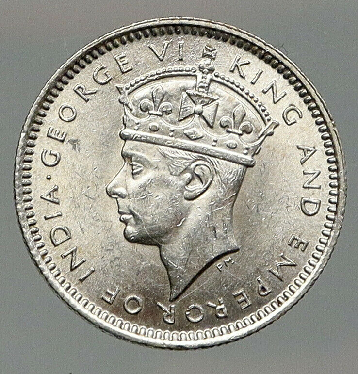 1941 MALAYA Malaysia UK King George VI Vintage OLD Silver 10 Cents Coin i92596