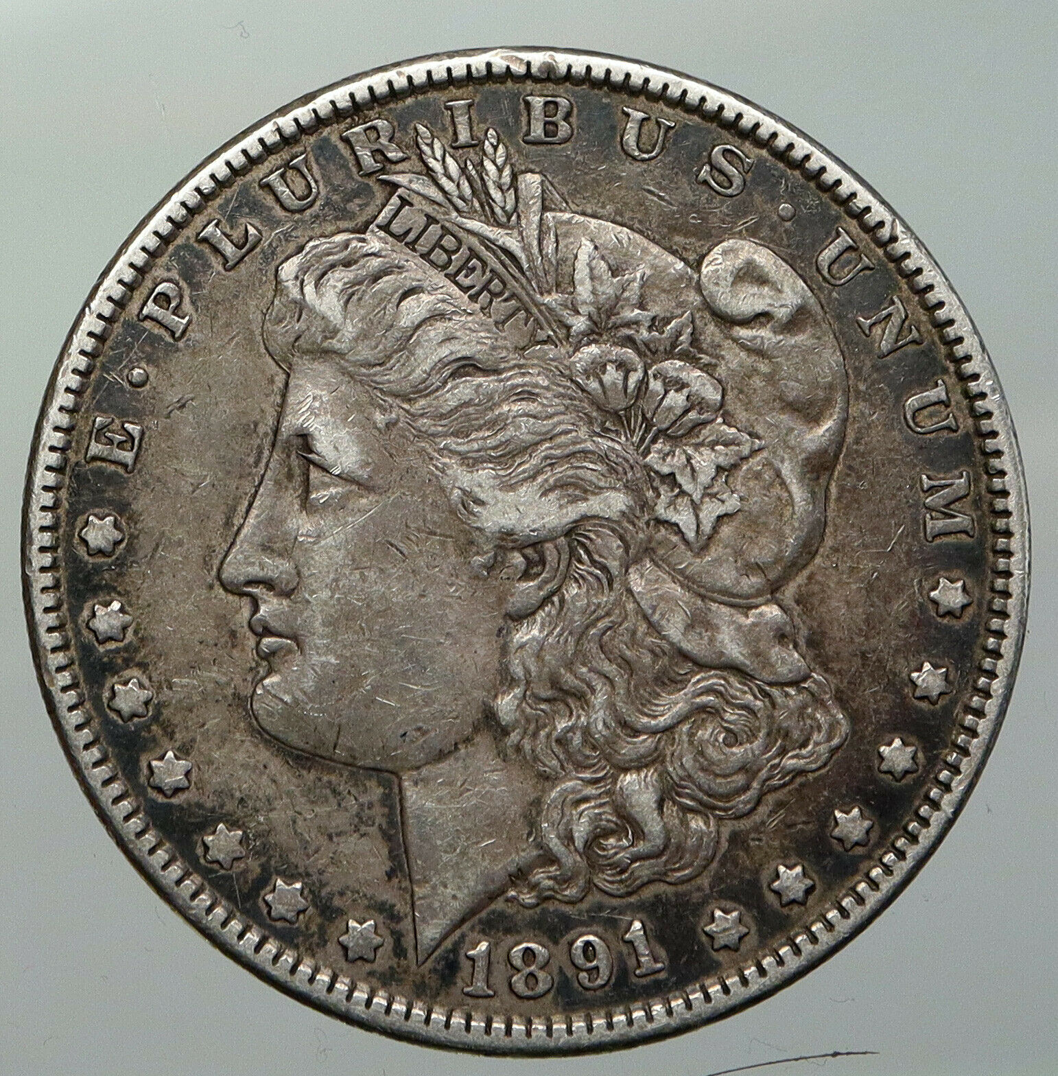 1891 P UNITED STATES of America EAGLE Old SILVER Morgan US Dollar Coin i92931