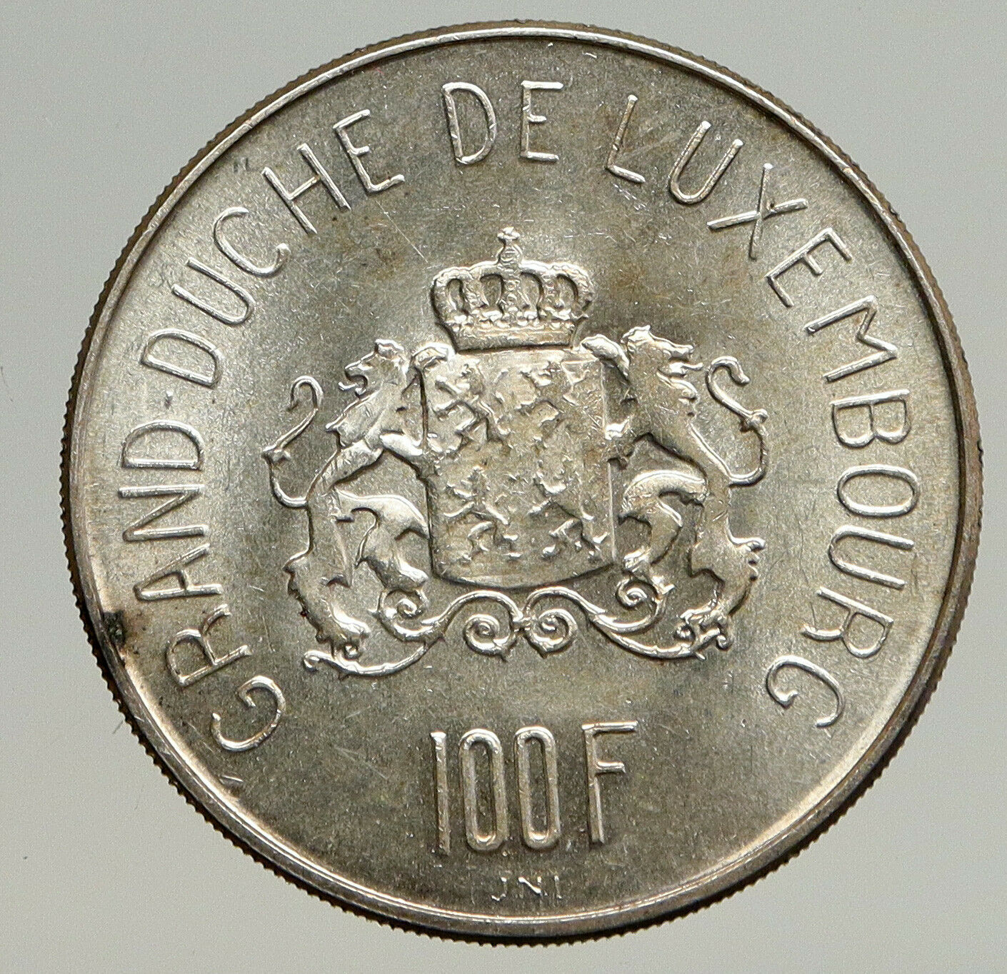 1963 LUXEMBOURG Dutchess Charlotte John the Blind Silver 100 Francs Coin i93716