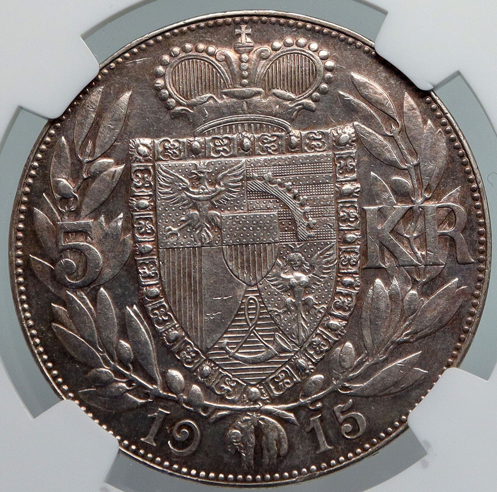 1915 LIECHTENSTEIN Prince Johann II Vintage OLD Silver 5 Kronen Coin NGC i90710