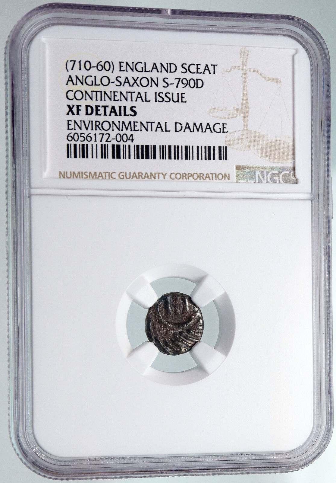 710-760AD ANGLO-SAXON Frisia Continental Silver Sceat Coin OLD RARE NGC i90711