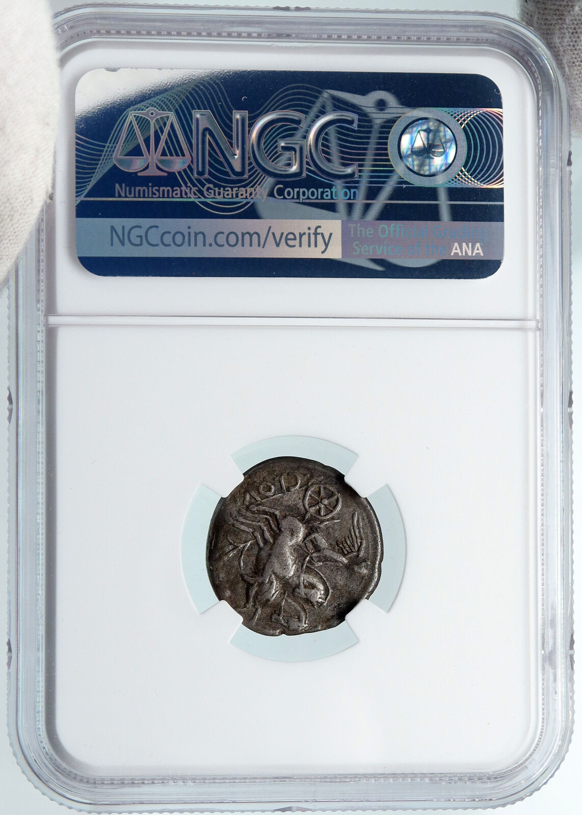 Roman Republic 128BC Authentic Ancient Silver Coin VICTORY CHARIOT NGC i89469