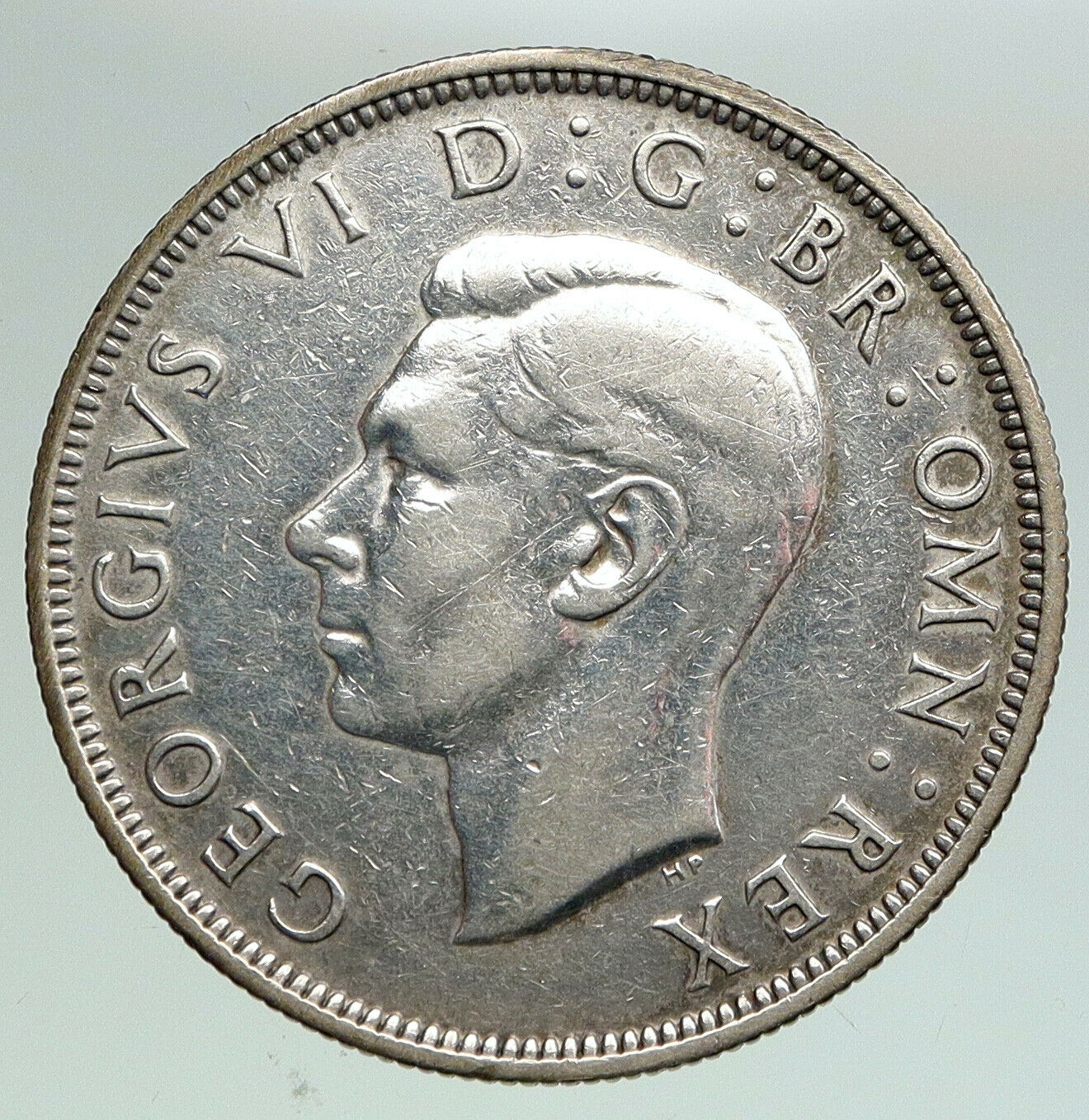 1939 Great Britain UK United Kingdom King George VI SILVER 1/2 Crown Coin i92133