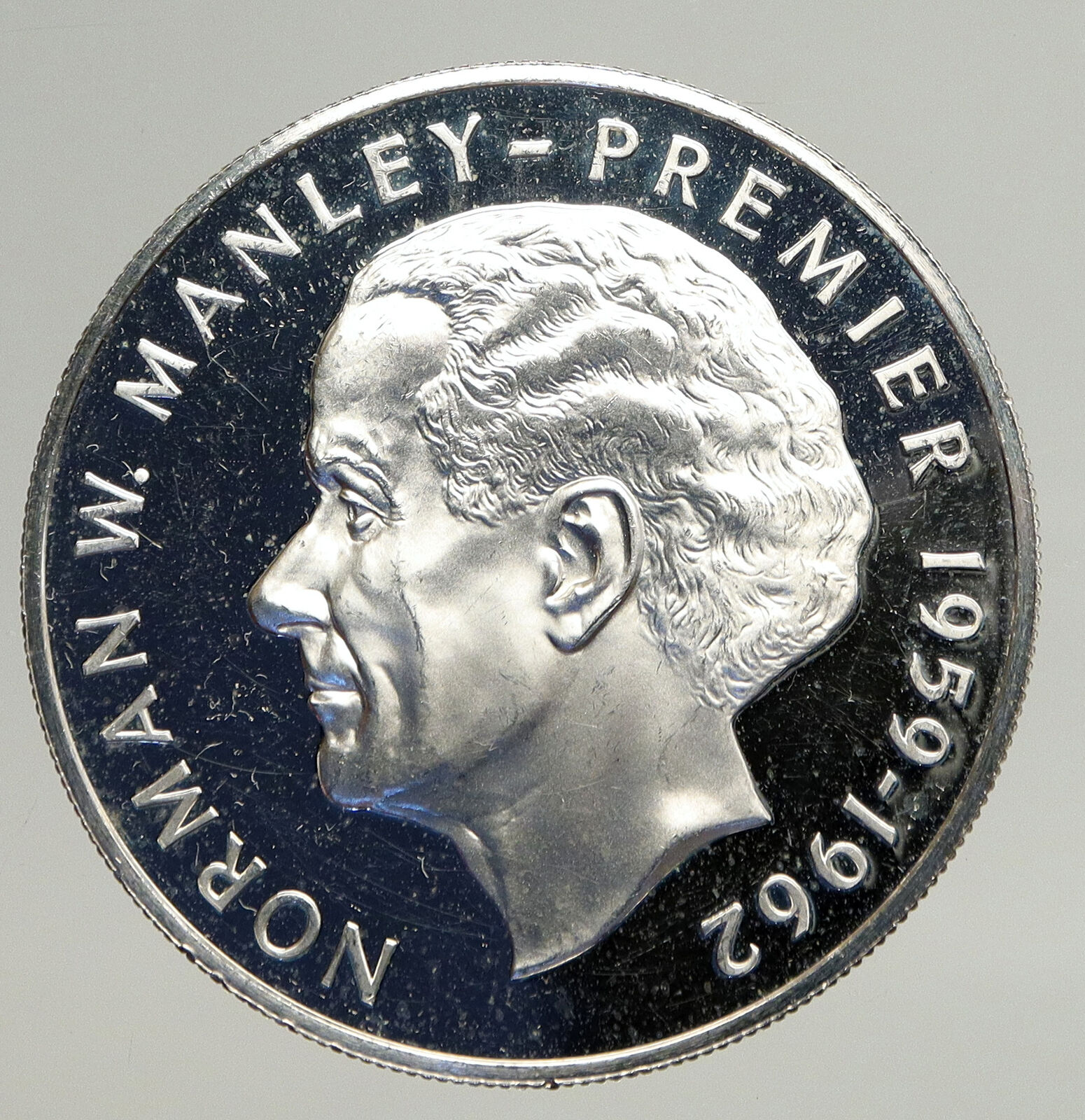 1977 JAMAICA Premier Norman W Manley OLD Vintage Proof Silver $5 Coin NGC i93525