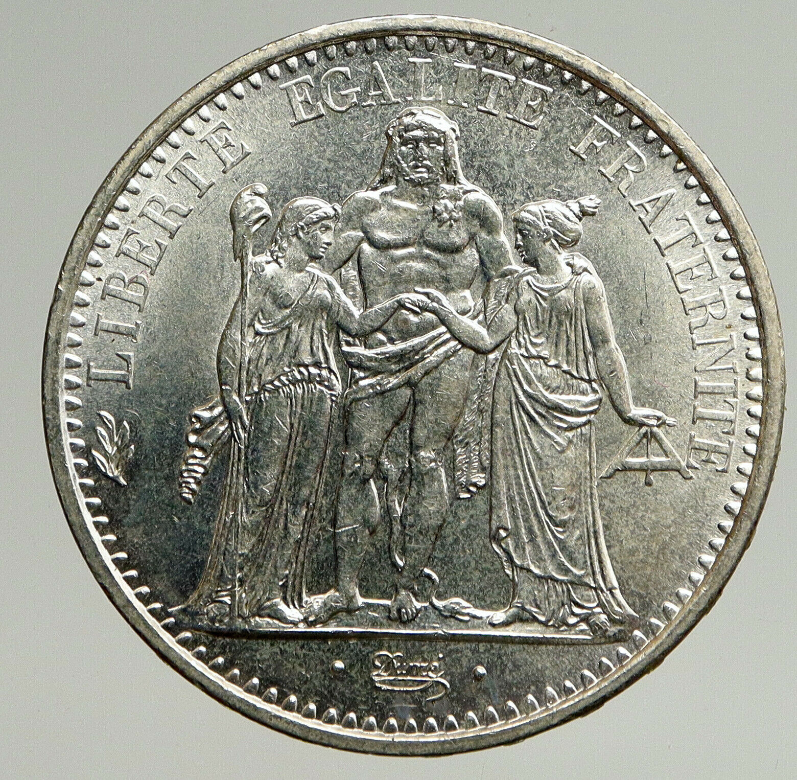 1965 FRANCE Large HERCULES Motto VINTAGE Old Silver 10 FRANCS French Coin i93599