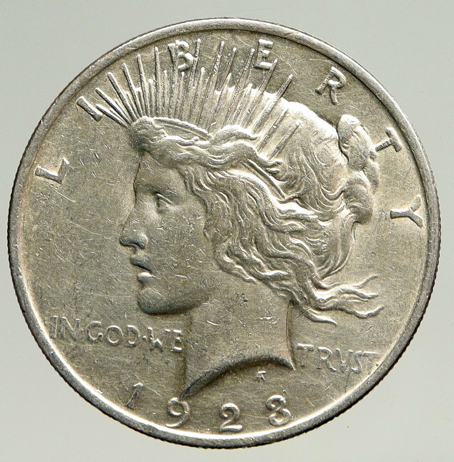 1923P US Antique Silver PEACE DOLLAR United States Coin w LIBERTY & EAGLE i93644