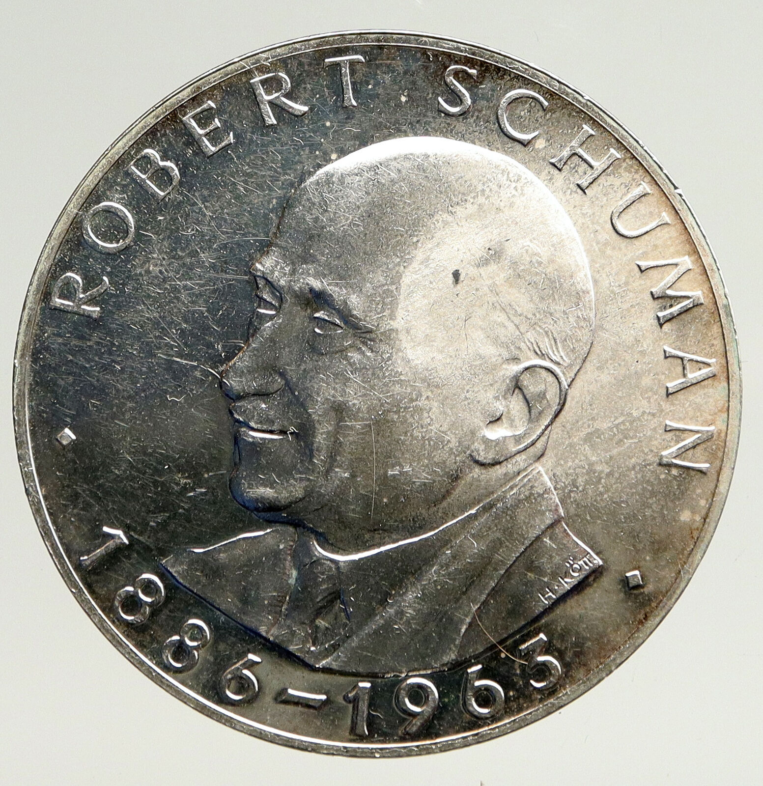 1971 EUROPA Robert Schumann Composer Music FANTASY Old Silver Taler Coin i93620