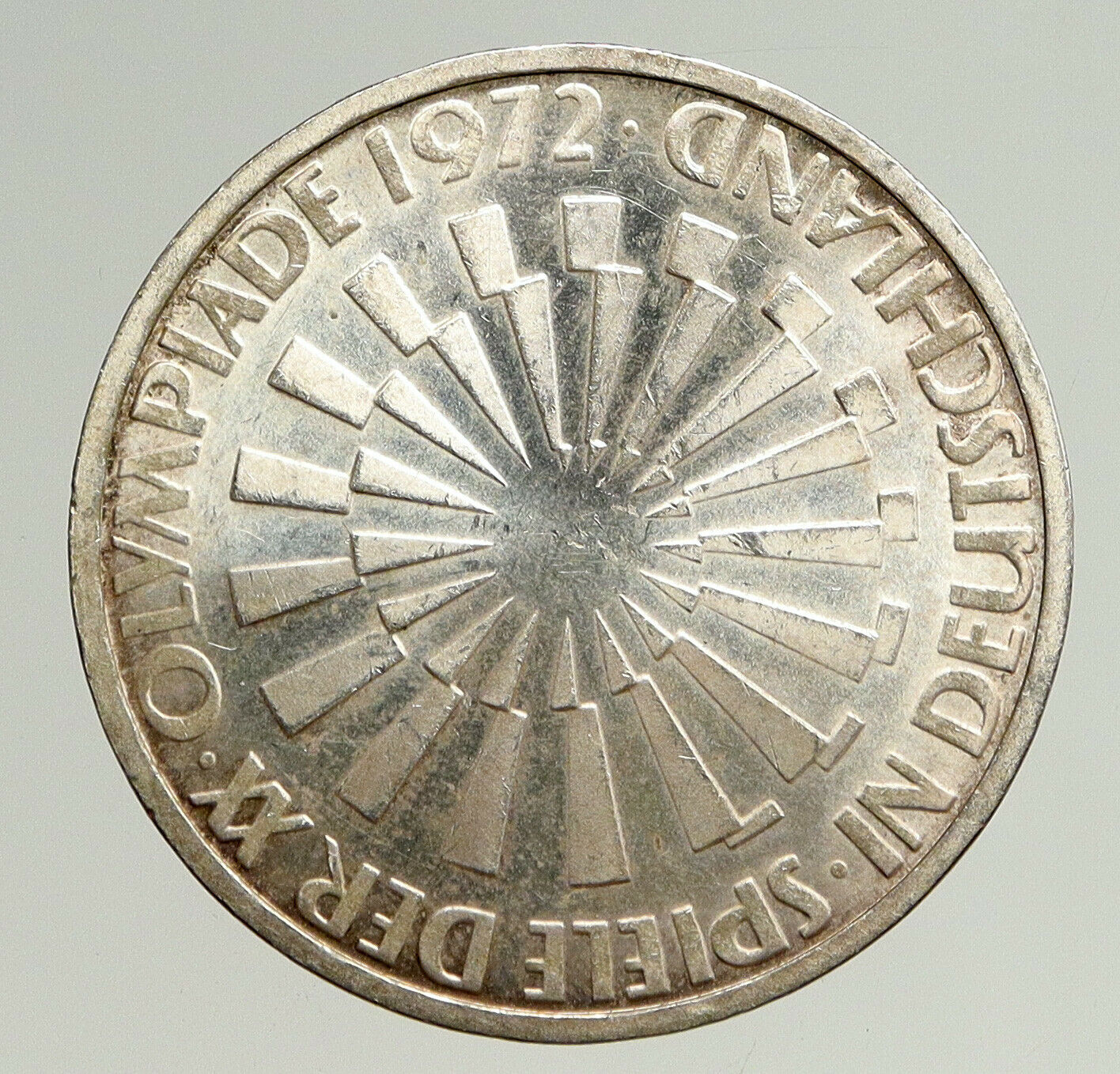 1972 F GERMANY Munich Summer Olympic Antique VINTAGE Silver 10 Mark Coin i93625