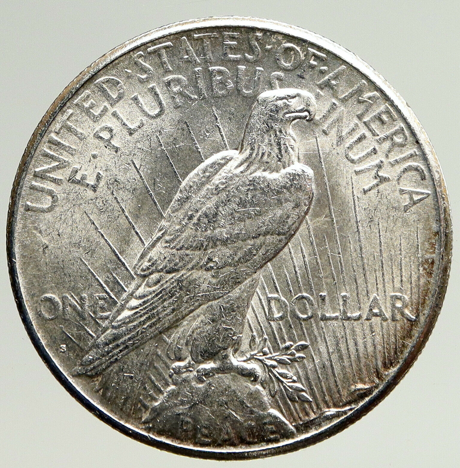 1925S US Antique Silver PEACE DOLLAR United States Coin w LIBERTY & EAGLE i93649