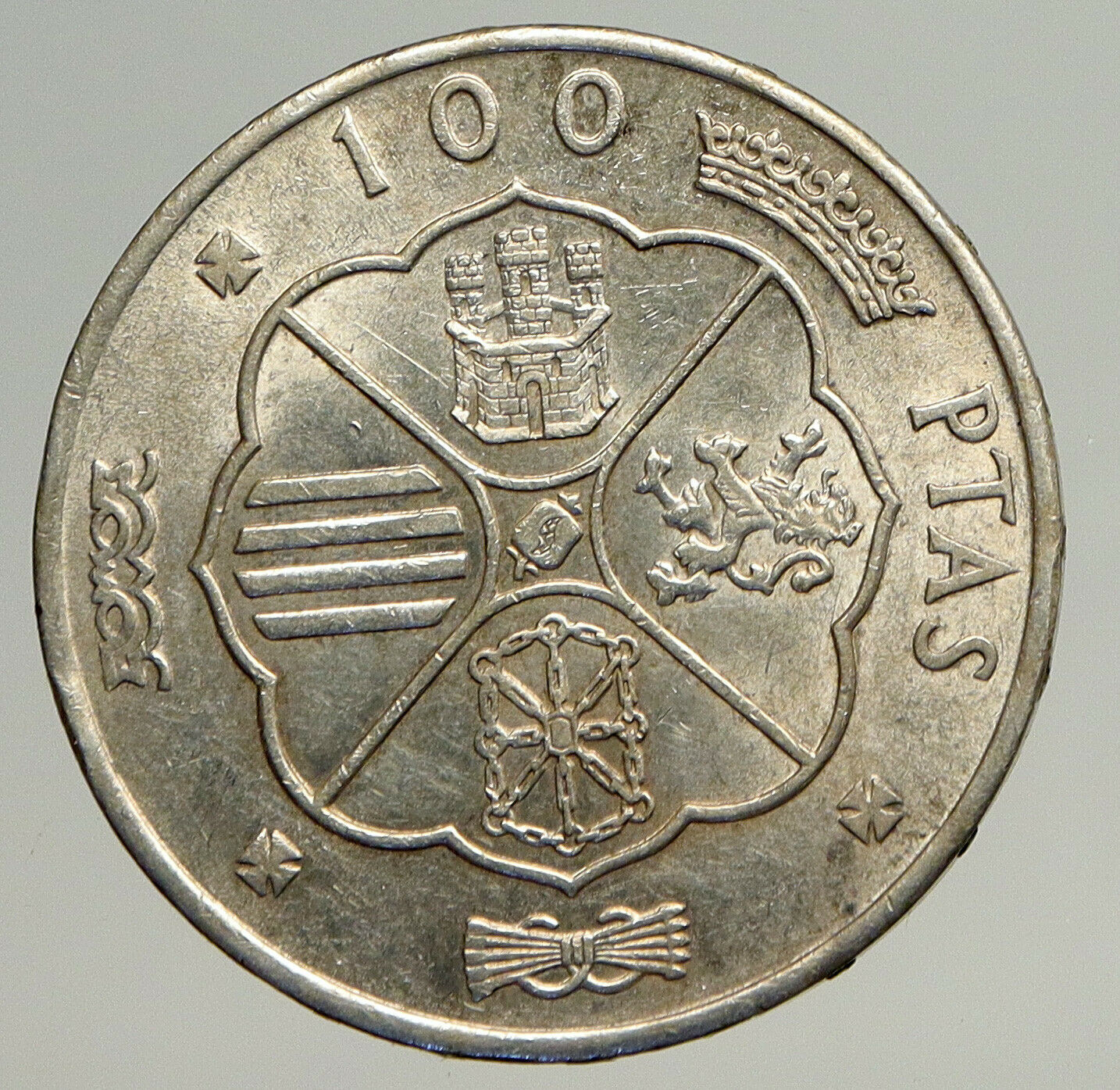 1966 SPAIN Large Franco Caudillo VINTAGE Silver 100 Pesetas Spanish Coin i93527