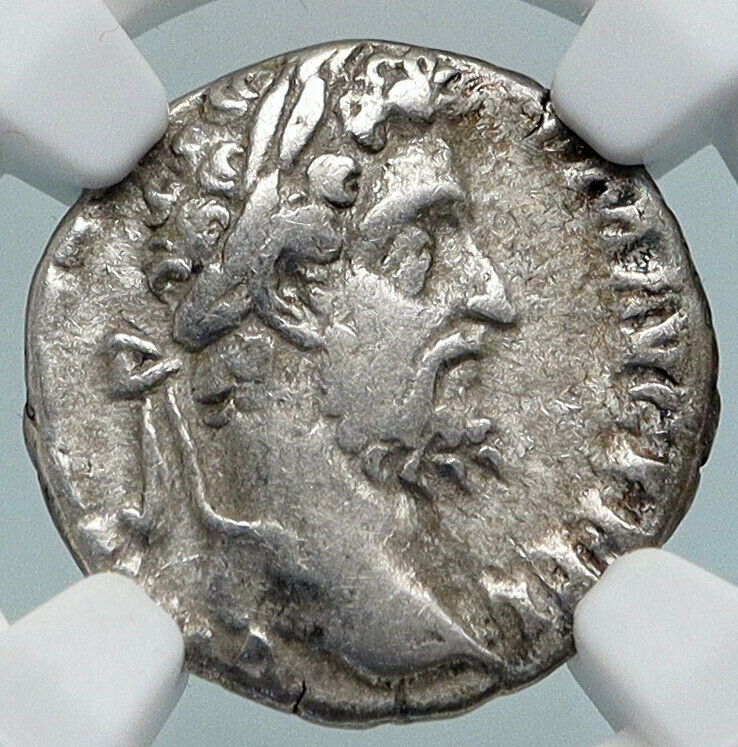 COMMODUS the GLADIATOR Emperor OLD Ancient Silver Roman Coin PIETAS NGC i89490