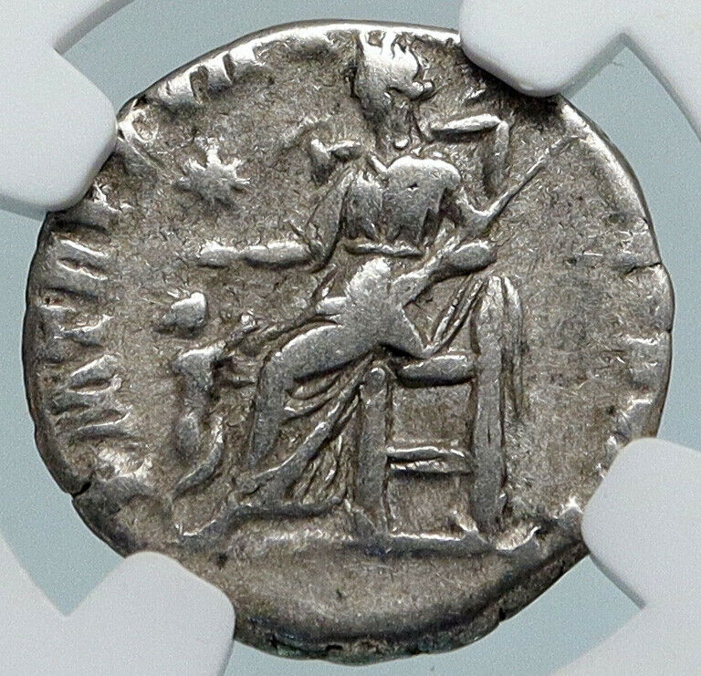 COMMODUS the GLADIATOR Emperor OLD Ancient Silver Roman Coin PIETAS NGC i89490