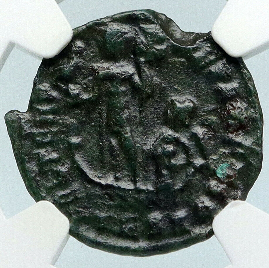 CONSTANS Authentic Ancient VICTORY w Old CHRISTIAN CHI-RHO Roman Coin NGC i89491