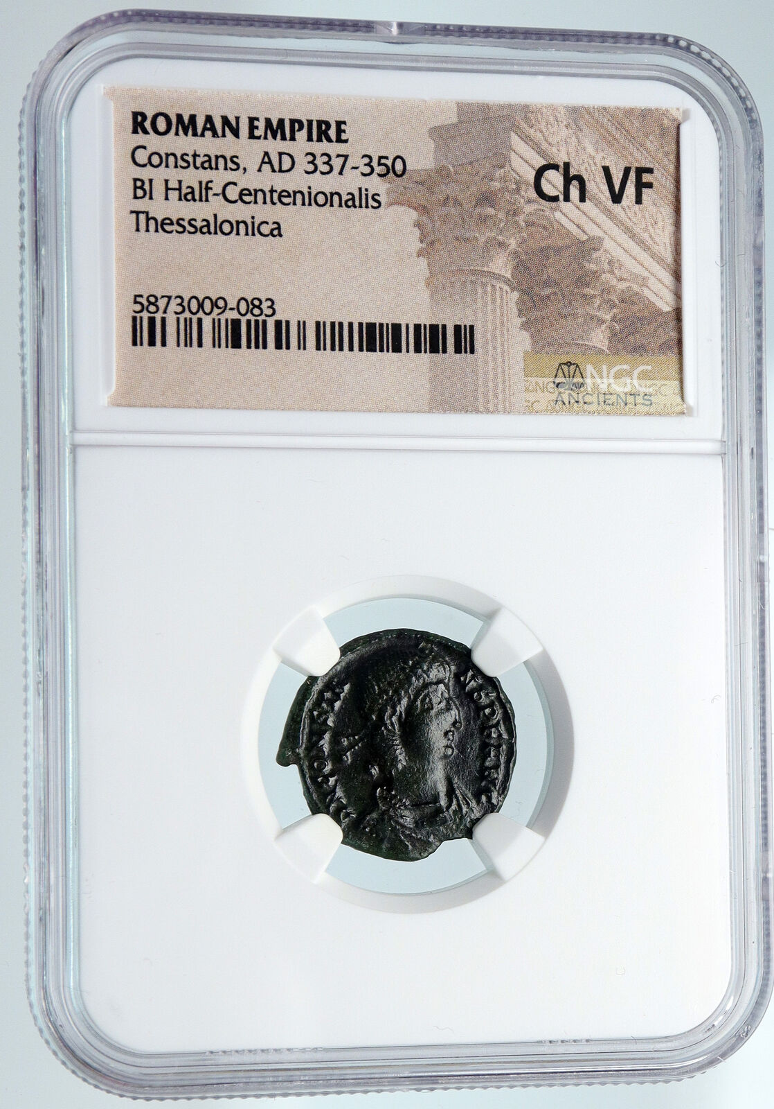 CONSTANS Authentic Ancient VICTORY w Old CHRISTIAN CHI-RHO Roman Coin NGC i89491