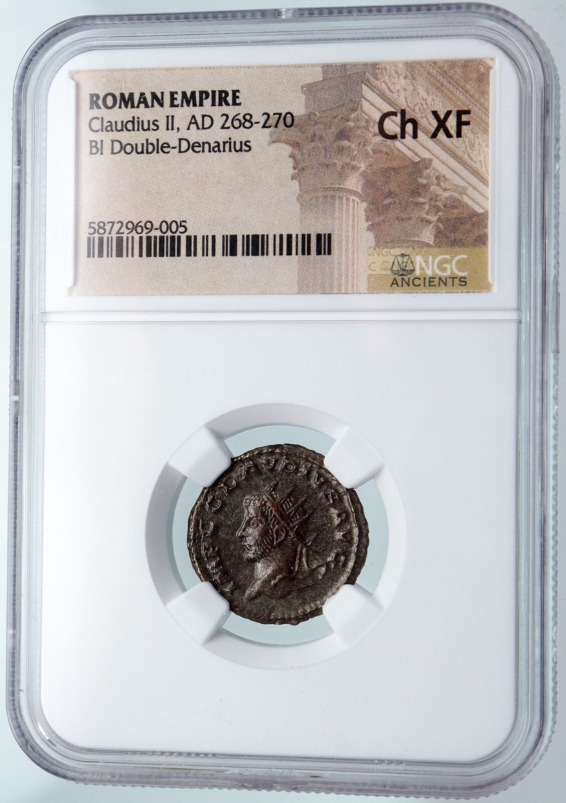 CLAUDIUS II Gothicus Authentic Ancient 268AD Old Roman Coin MINERVA NGC i89827