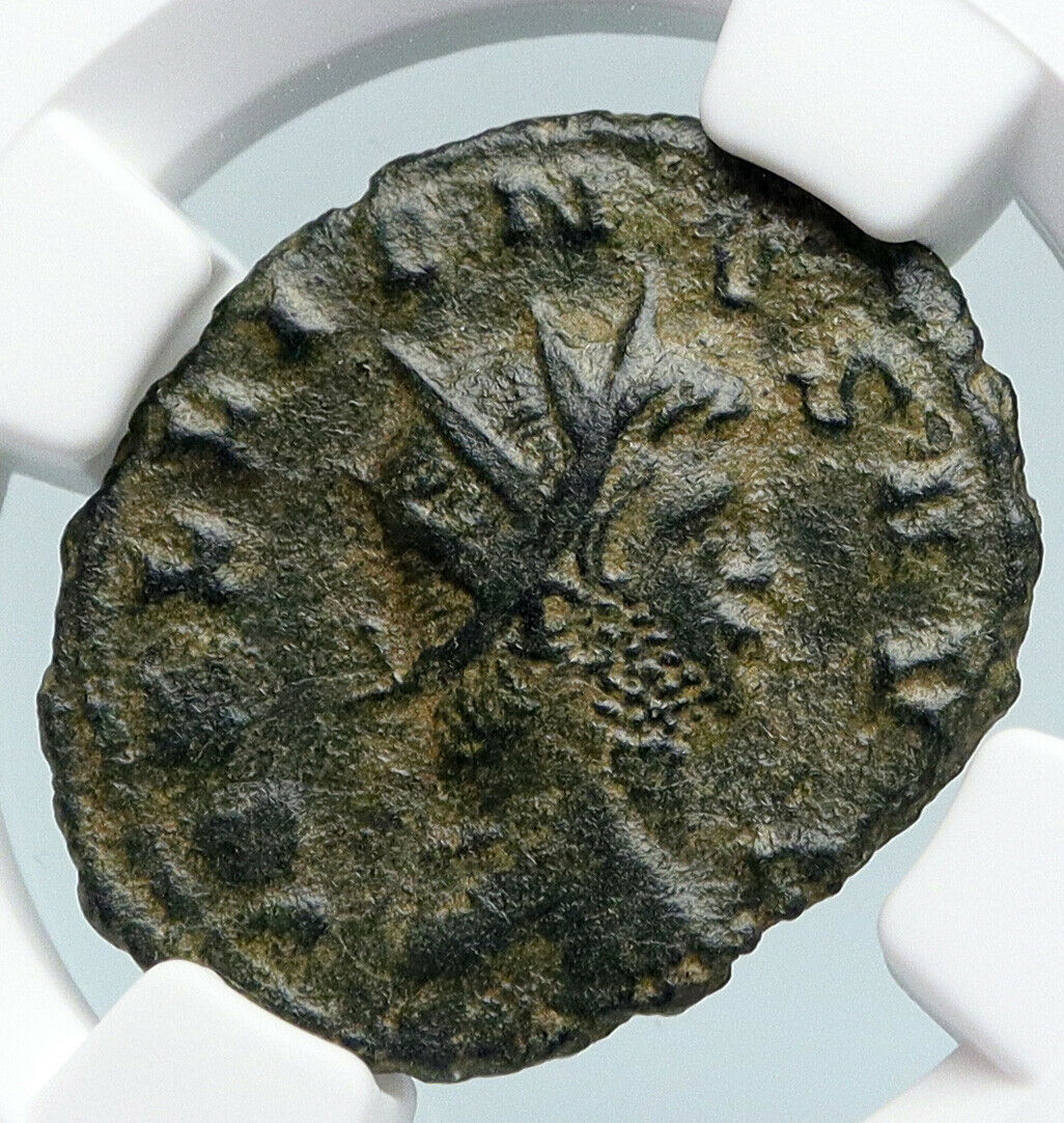 GALLIENUS Ancient Original 265AD Roman OLD Antioch Coin w VICTORY NGC i89830