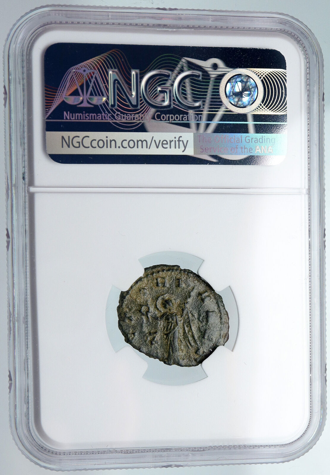 GALLIENUS Ancient Original 265AD Roman OLD Antioch Coin w VICTORY NGC i89830