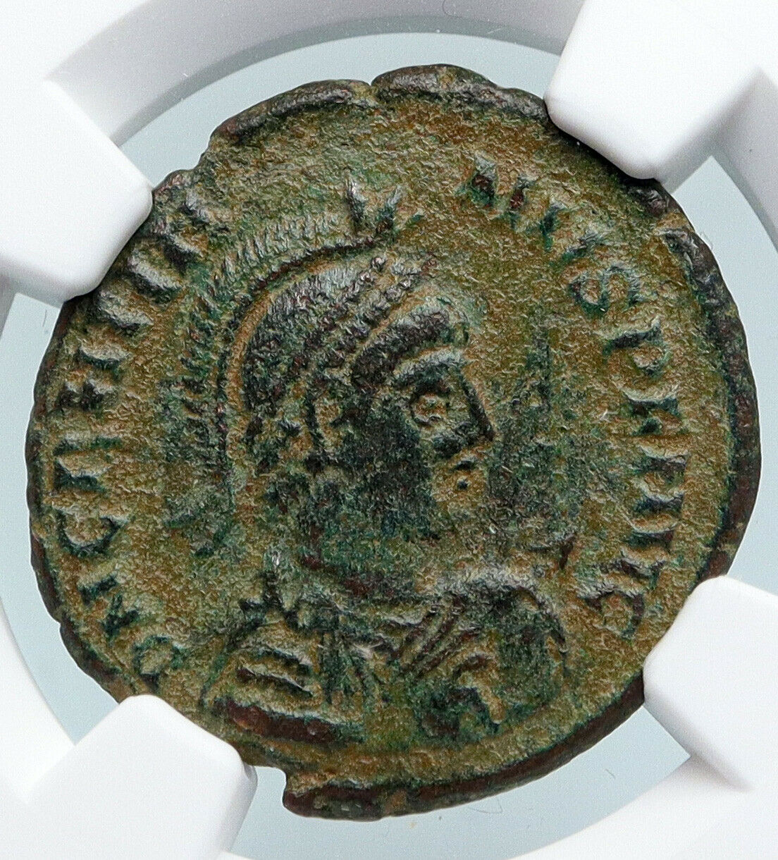 GRATIAN Galley w Victory Original 378AD Authentic Ancient Roman Coin NGC i89828