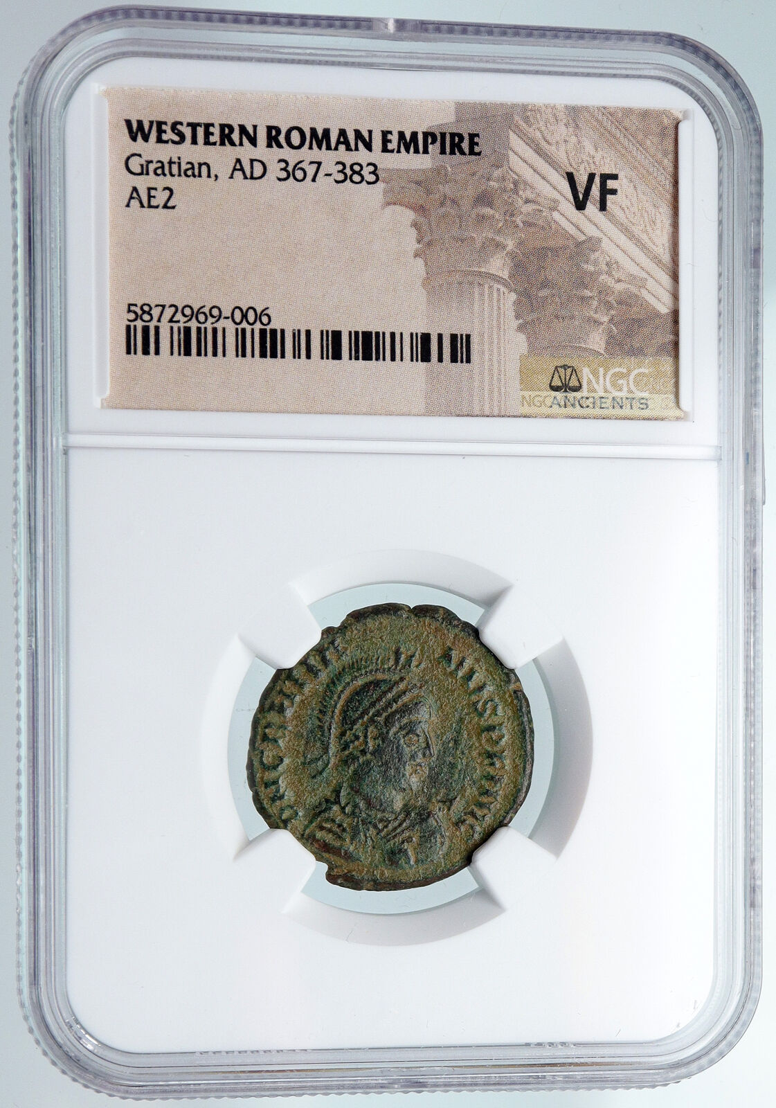 GRATIAN Galley w Victory Original 378AD Authentic Ancient Roman Coin NGC i89828