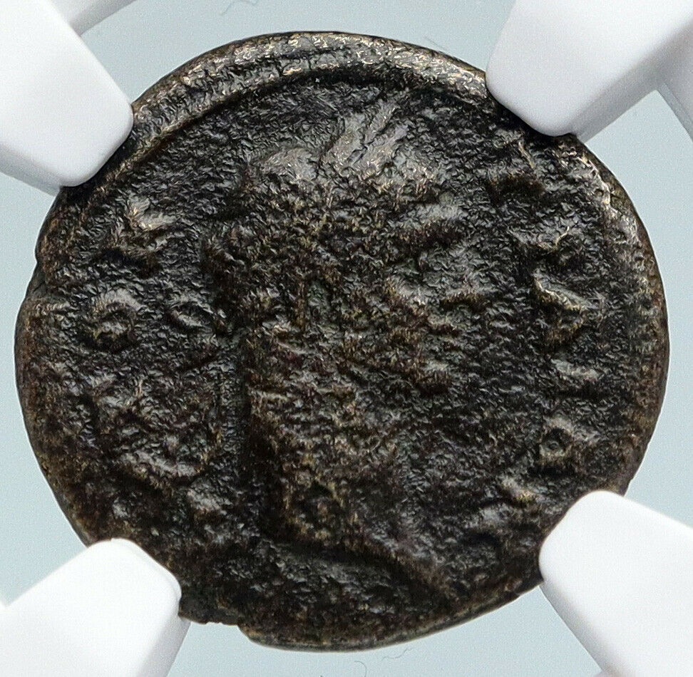 TRAJAN Authentic Ancient Sestertius Roman 98AD VICTORY CROWNING Coin NGC i89832