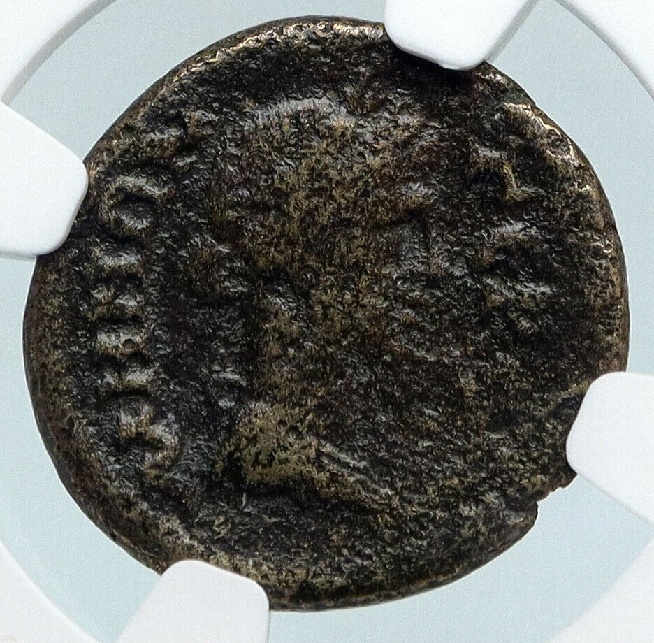 TRAJAN Authentic Ancient Sestertius Roman 98AD VICTORY CROWNING Coin NGC i89832