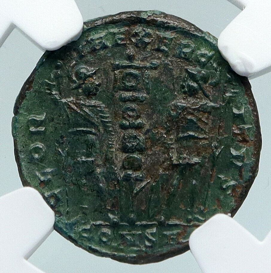 CONSTANTINE I the GREAT Constantinople Ancient Roman Coin w SOLDIERS NGC i89425