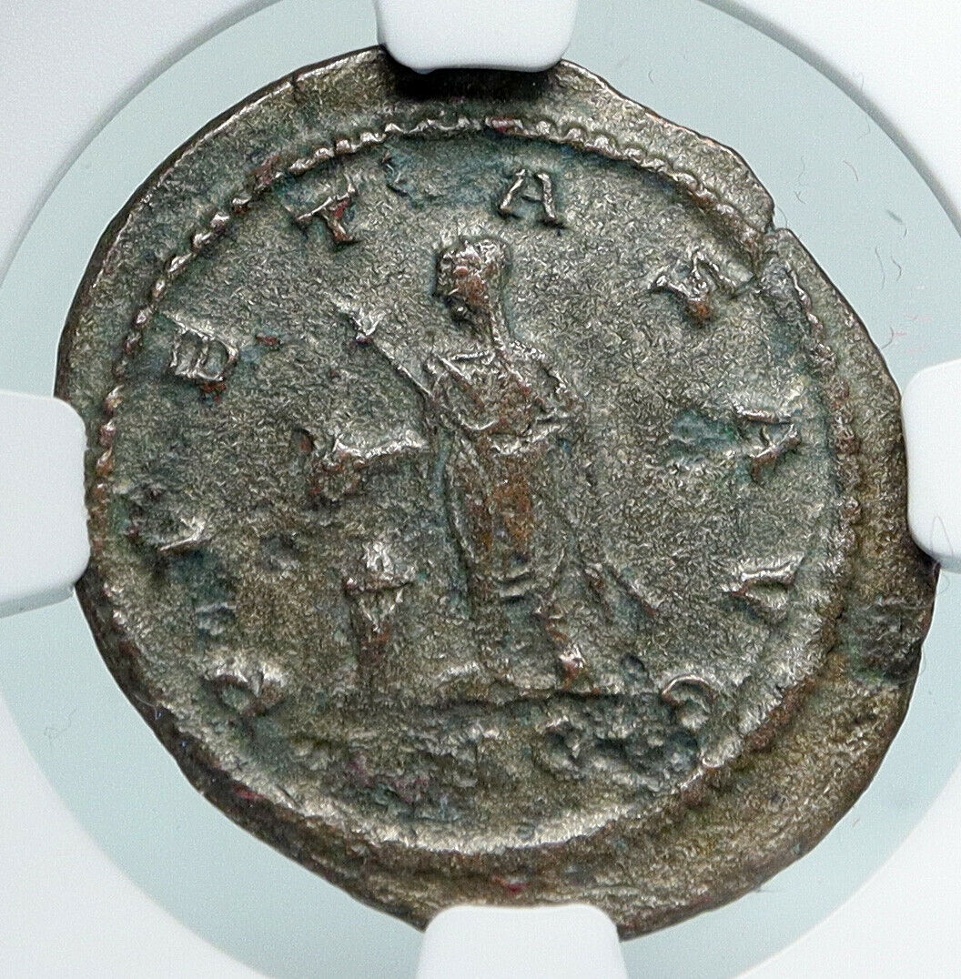 GALLIENUS Sacrifices Altar 266AD Antioch Authentic Ancient Roman NGC Coin i89433