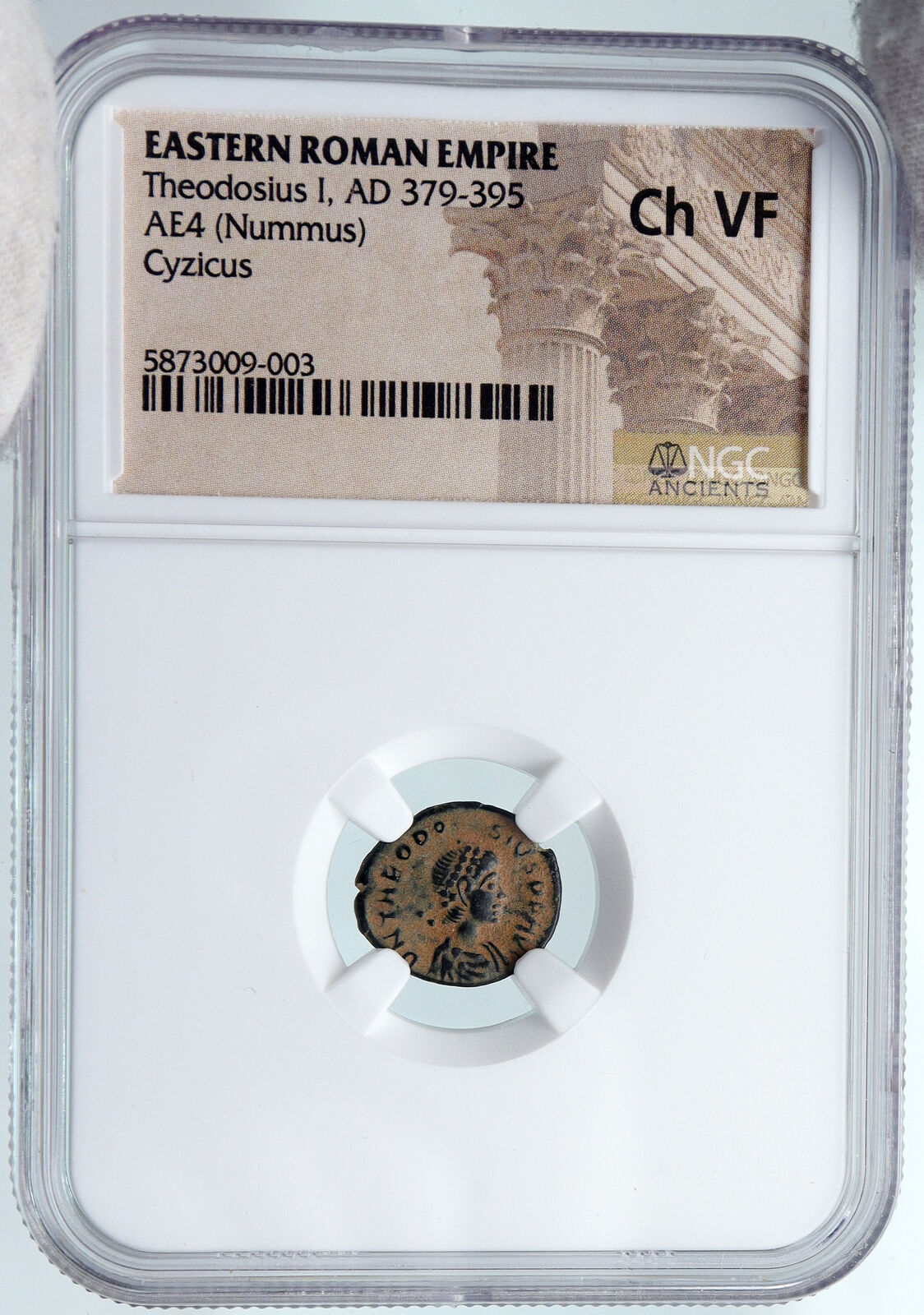 THEODOSIUS I the Great 388AD OLD Ancient Roman Coin VICTORY ANGEL NGC i89494