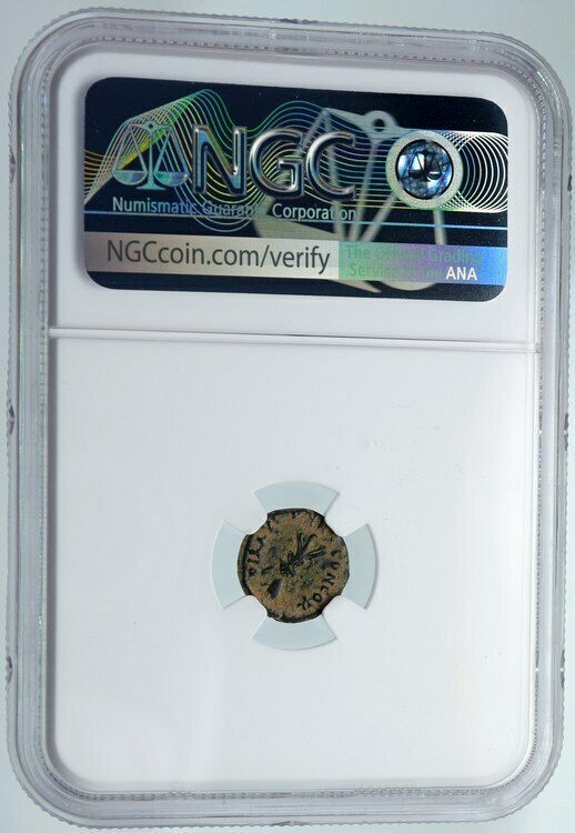 THEODOSIUS I the Great 425-35AD OLD Ancient Roman Coin VICTORY ANGEL NGC i89497