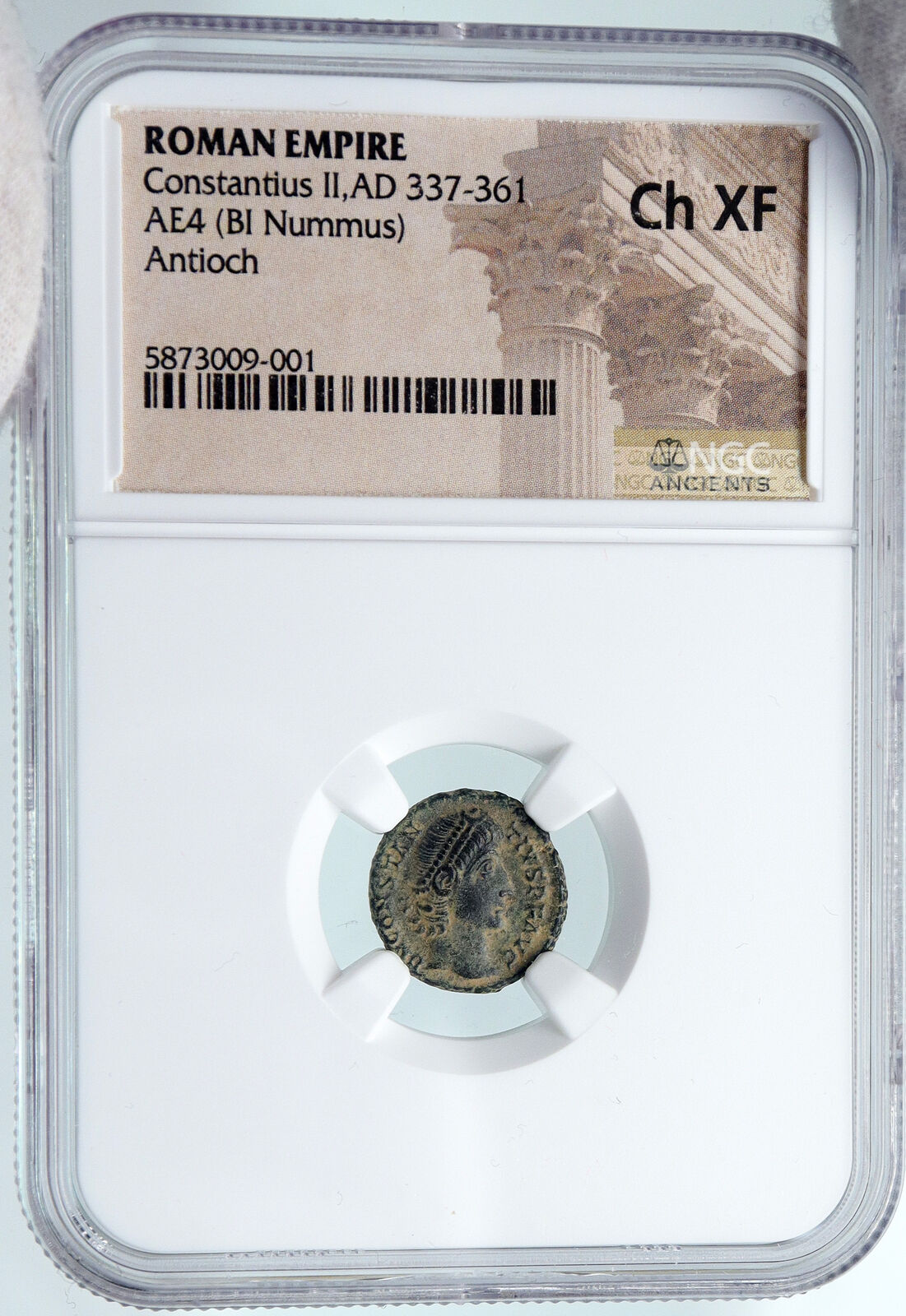 CONSTANTIUS II 347-48 AD Constantinople Ancient OLD Roman Coin Wreath NGC i89492