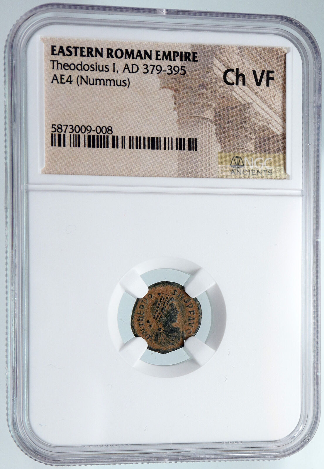 THEODOSIUS I the GREAT Authentic Ancient CHRISTIAN 388AD Roman Coin NGC i89499