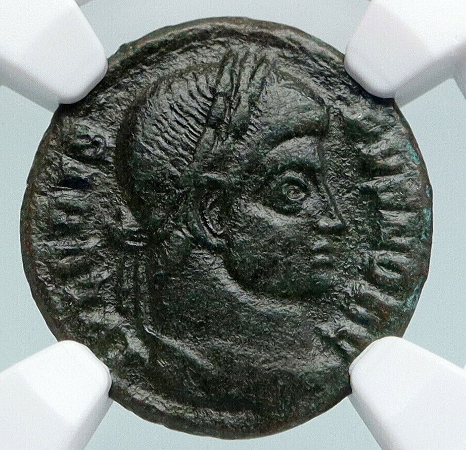 CRISPUS Ancient 321AD Authentic Original Roman Coin of Siscia WREATH NGC i89708