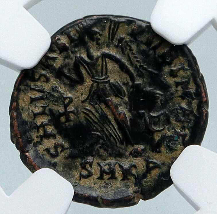 THEODOSIUS I the Great 388AD OLD Ancient Roman Coin VICTORY ANGEL NGC i89496