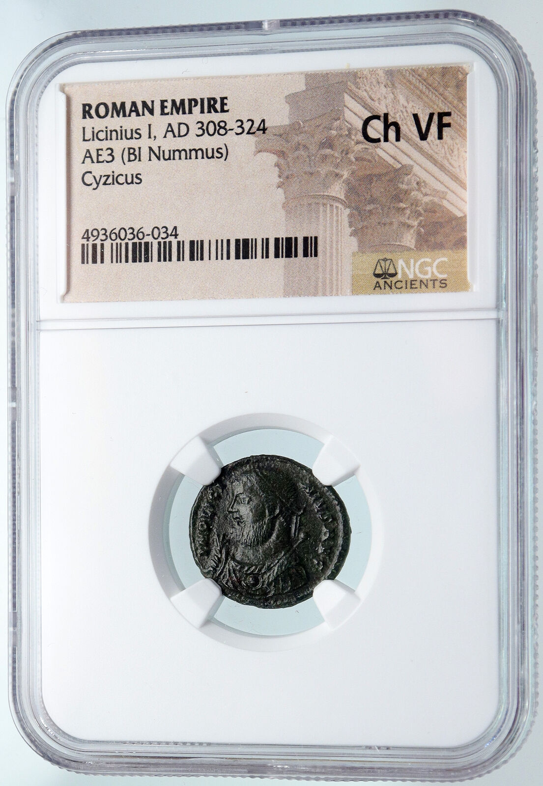 LICINIUS I Authentic Ancient Genuine Roman Coin JUPITER ZEUS VICTORY NGC i89697