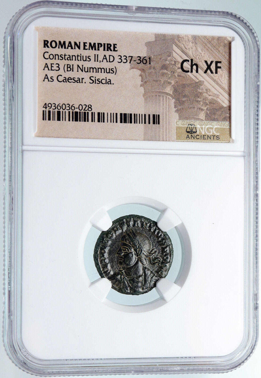 CONSTANTIUS II Authentic Ancient 328AD Genuine CAMPGATE Roman Coin NGC i89691