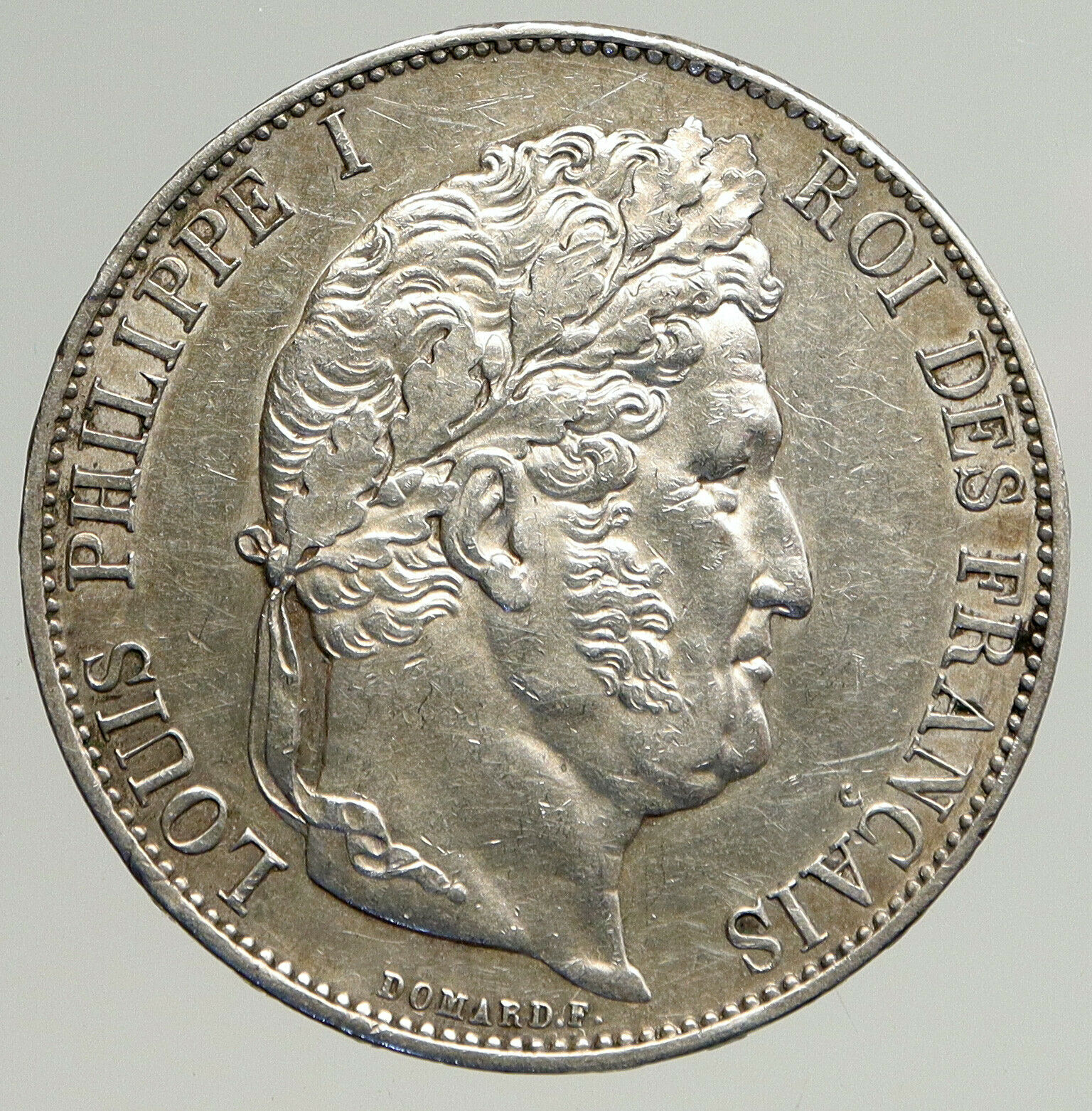 1845 FRANCE King Louis Philippe I French Antique OLD Silver 5 Francs Coin i93761