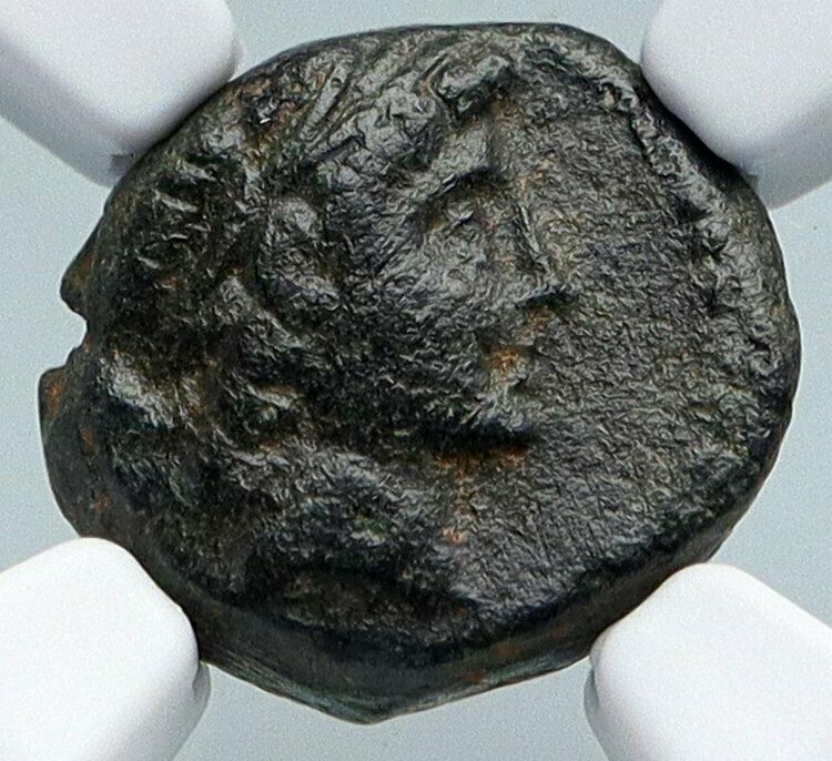 ANTIOCHOS III Megas Genuine Ancient 222BC SELEUKID Greek Coin APOLLO NGC i89568