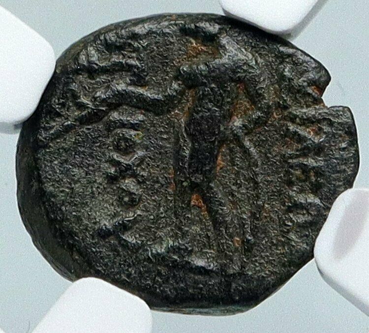 ANTIOCHOS III Megas Genuine Ancient 222BC SELEUKID Greek Coin APOLLO NGC i89568